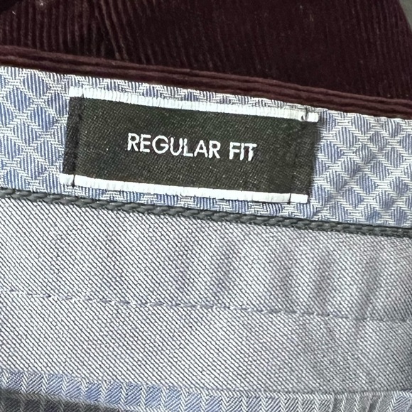 NWOT HILTL Men’s Maroon Corduroy Pants Flat Front Trousers Sz 42x31 Work Travel - Picture 5 of 7